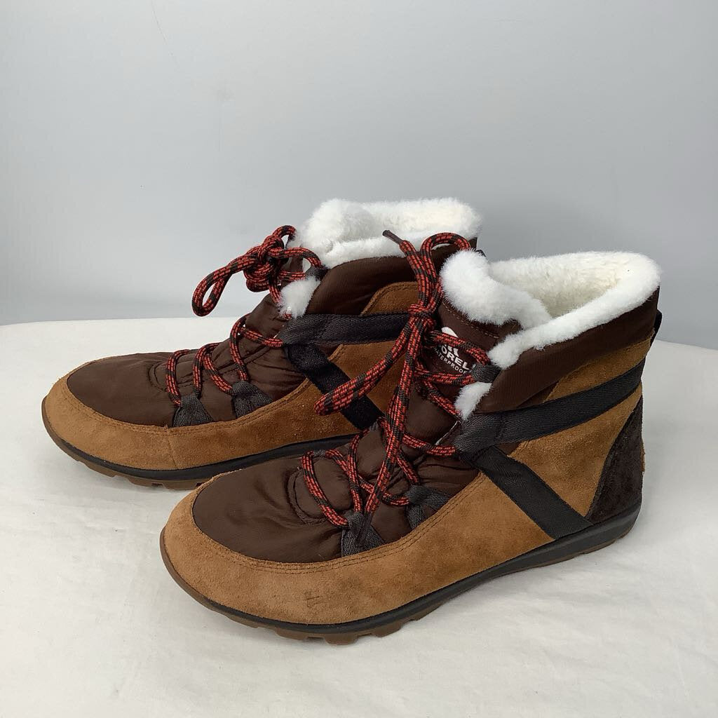Sorel Boots 9.5 Multi Brown/White Lined