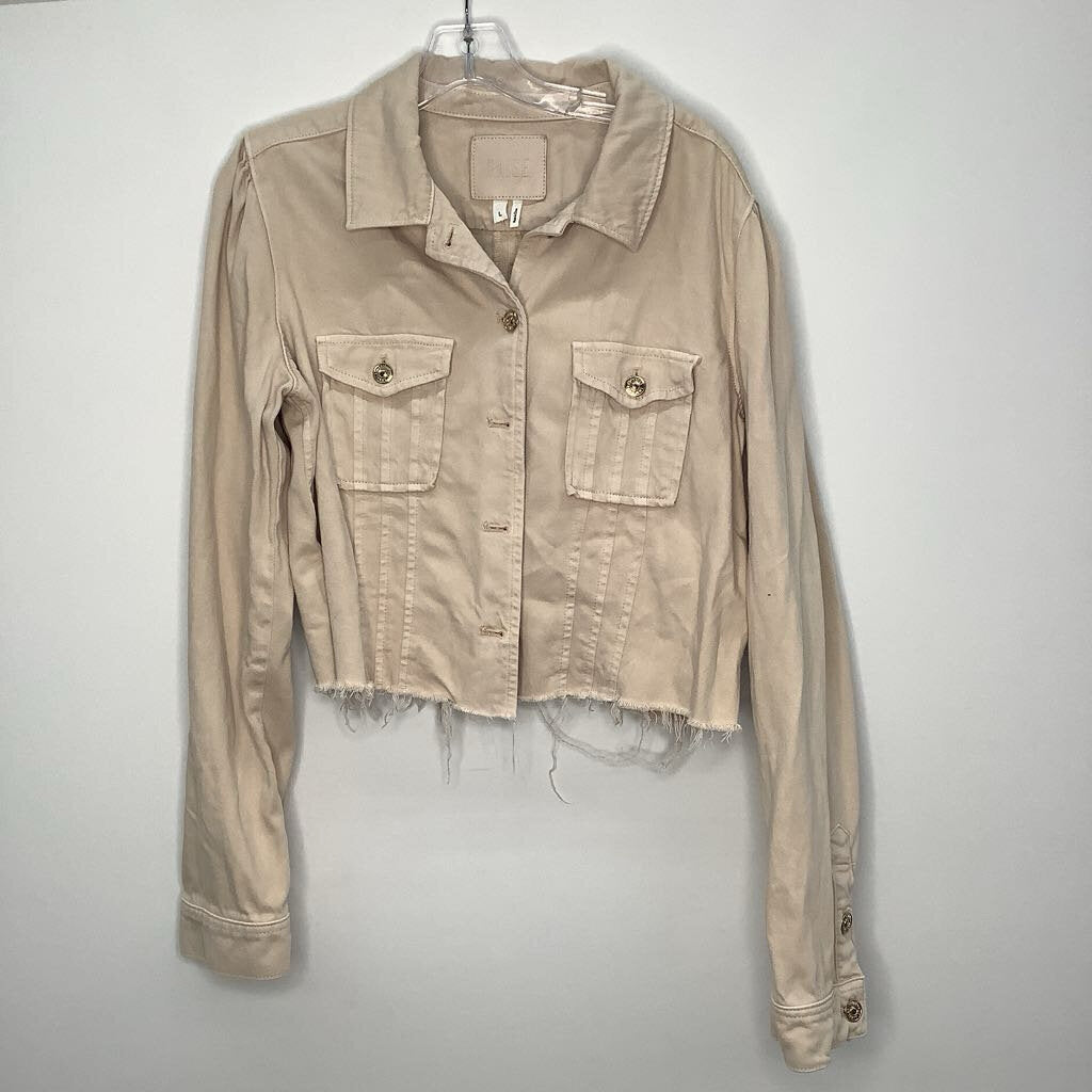 Paige Designer Outerwear L Beige Denim