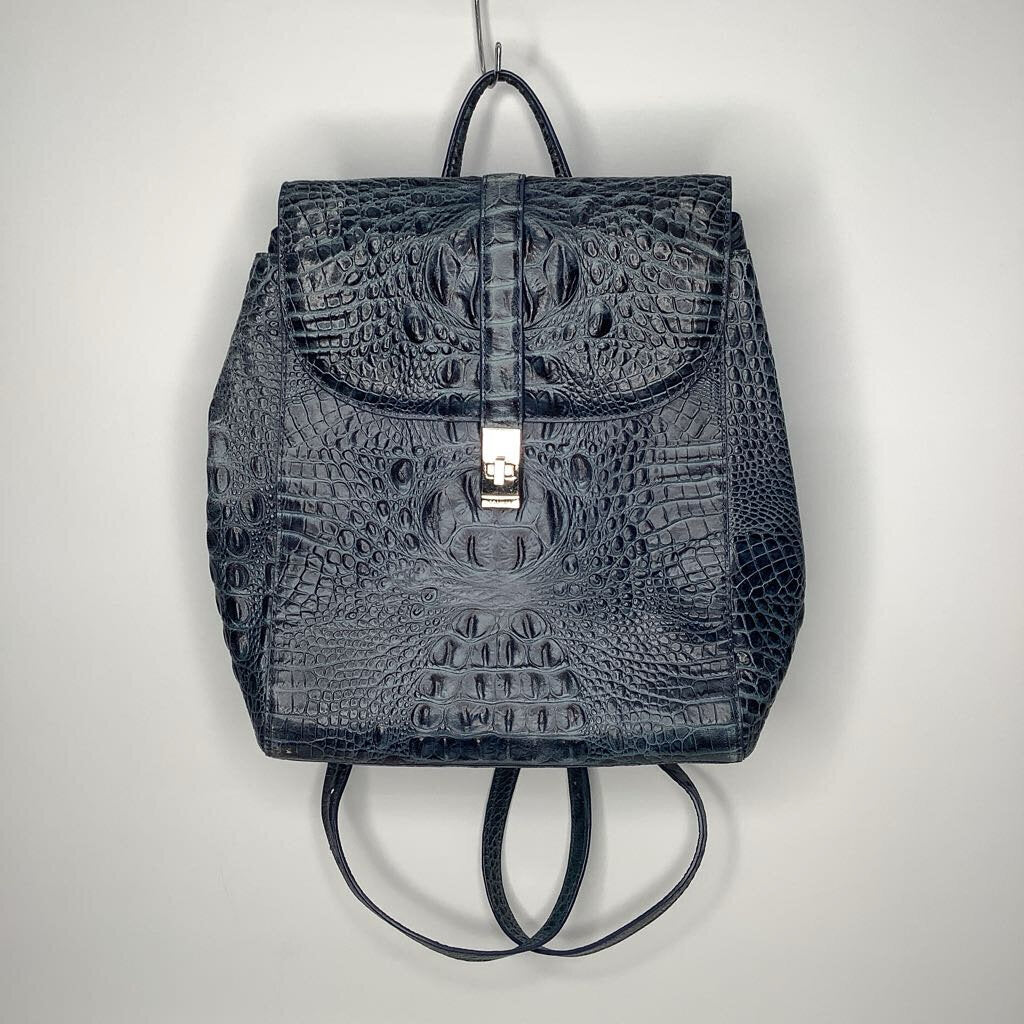 Brahmin Purses Backpack Blue Crocodile