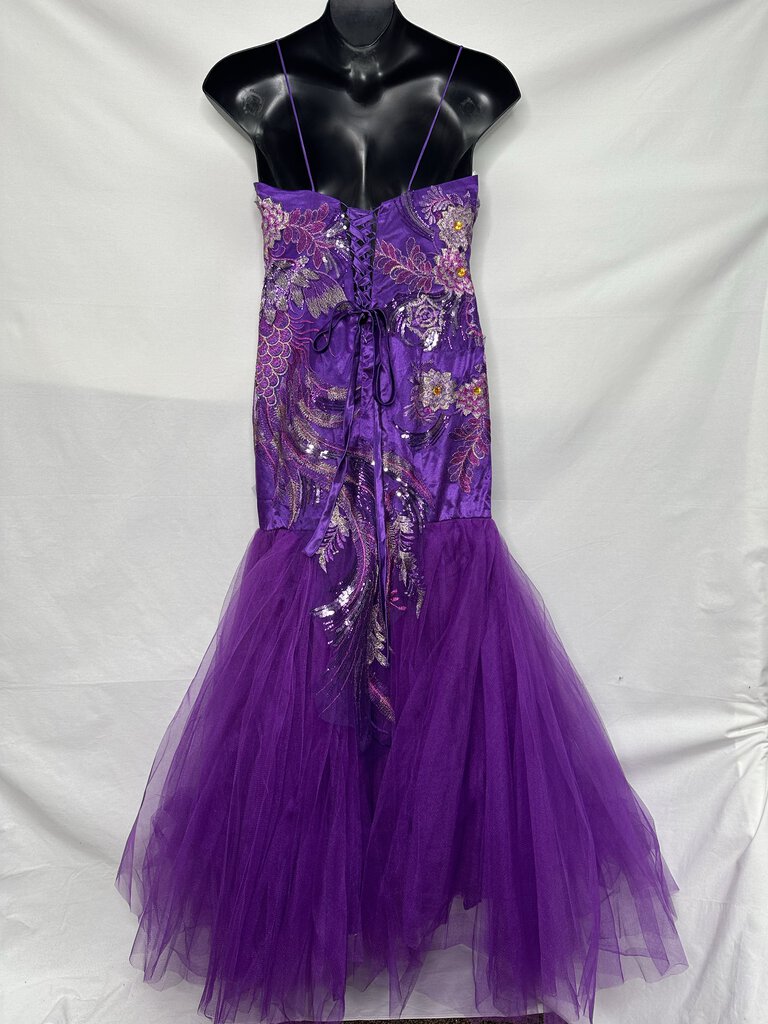 Prom Dress XL Purple/Silver