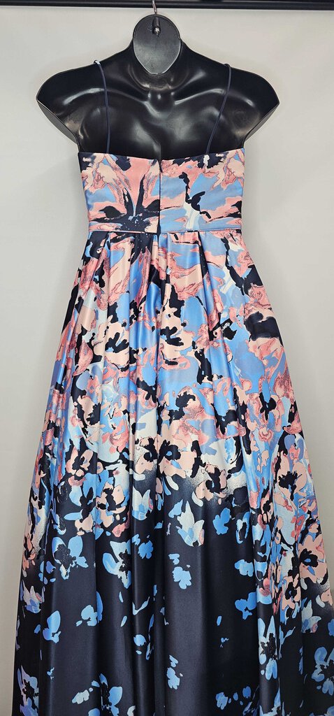 Betsy & Adam Prom Dress 10 Navy/Pink Floral